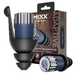 Mixx Assitive Audio Adaptive Earplugs – Adjustable Noise Reduction for Concerts, Travel, Work & Sleep – 3 Sound Levels (10dB, 15dB, 20dB) – Reusable Silicone Earplugs with Carry Case