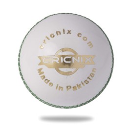 Cricnix Cricket Ball Gold White Leather 142g (1-Pack) for Practice or Training