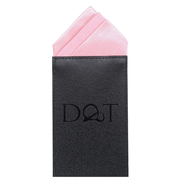 DQT Mens Plain Satin Pre-Folded One Peak Pocket Square Handkerchief
