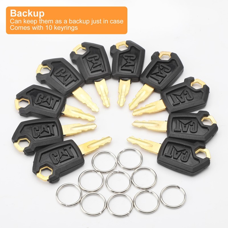 UOCAI 10 Pcs Ignition Key 5P8500, Universal Construction Machinery Keys,