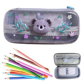 YFDSXKMZ Koala Pencil Case, Pen Holder with Zip, Large 2 Compartments Design for Transparent Pen Bag, Waterproof, for School and Office, Stylish Design, 23 cm x 11 x 5 cm