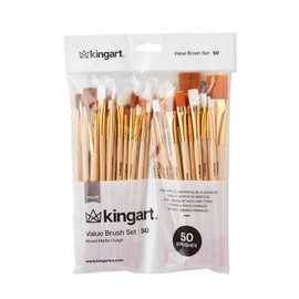 Kingart - Juego de brochas variadas, varios colores, Juego de 50 (Multiusos), Unique Assorted Colors, Una talla, 1                                    