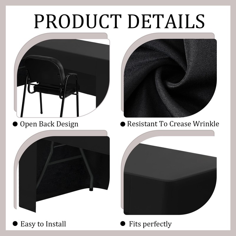 Gilprop 2 Pack 6 Foot Open Back Fitted Tablecloth 72