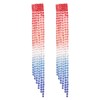 Atifober Long Rhinestone Earrings Red White and Blue earrings Dangling