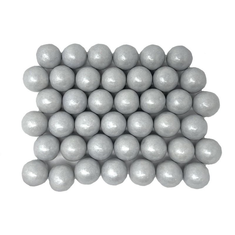 YANKEETRADERS Silver Fruit Flavored Gumballs 1", 2 Pounds Bulk
