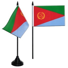 Flaggenfritze Eritrea Table Flag + Free Sticker