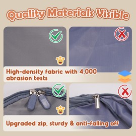 2Pcs Ultra Space Saving Self Compression Storage Bags, Duvet Storage Bag, Premium Satin Compression Storage Bags with Zipper, Packaging Bags for Comforters Clothes (Grey, L+XL） (Grey)