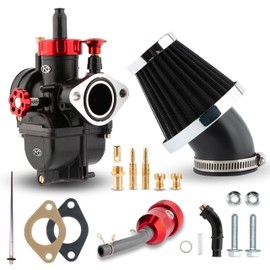 PE22 Carburetor Kit, 22mm Flange Carburetor for 110cc 125cc 130cc Dirt Bike Pit Bike Apollo TaoTao Lifan Kayo Honda SSR Motor Predator212 with 48mm Air Filters