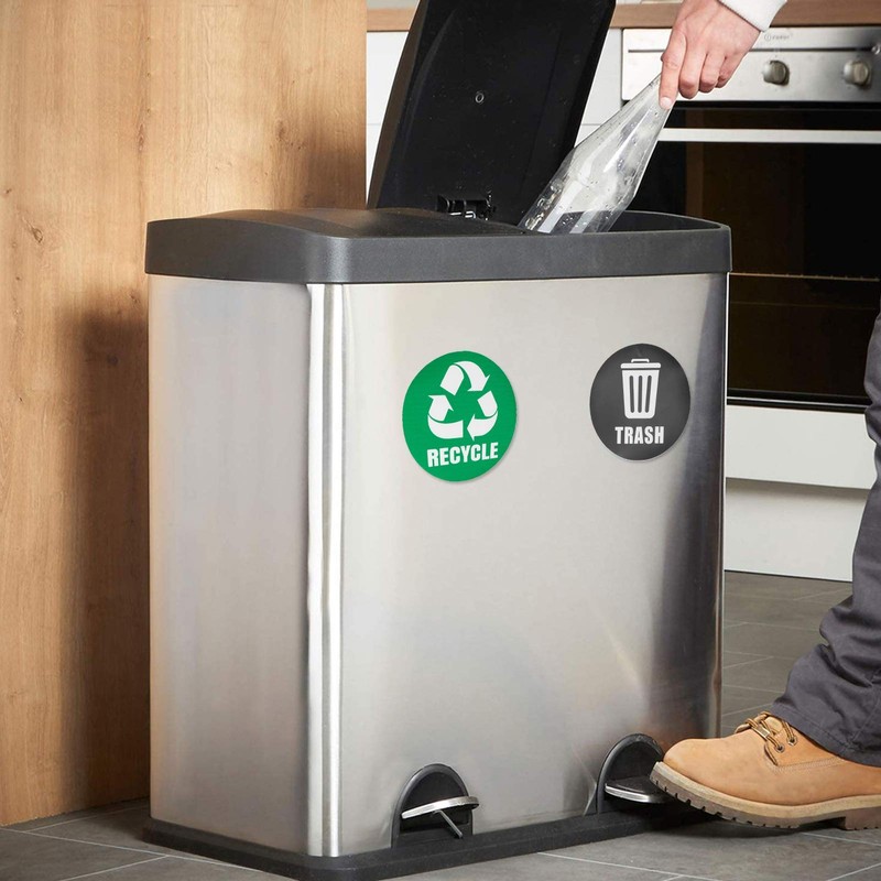 HERCHR 18Pcs Trash Bin Label, Recycle Sticker for Outdoor indoor