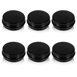 6Pack 0.5oz Aluminum Tin Jar Leak Mini Proof Refillable Bottle Salve Tins Screw Lid Metal Storage Tins Containers Aluminum Tin Can Jar Containers for Spice Salve Powder Candies