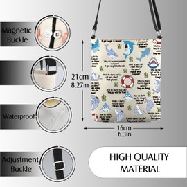 Aquarium Life Gift Sharks Lover Crossbody Bag Marine Biologist Gift Ocean Lover Gi-ft (Shark CA XK)