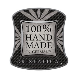 CRISTALICA Glass Trophy Glass Block Throphy Paperweight Ski Sports Height 11.5 cm