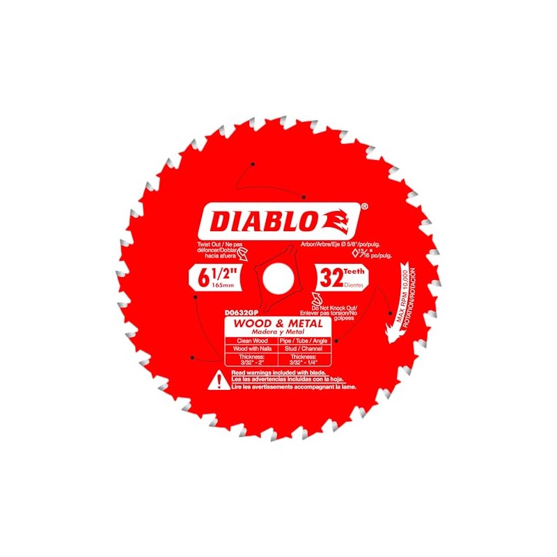 Diablo Wood and Metal Cutting Carbide Circular Saw Blade -
