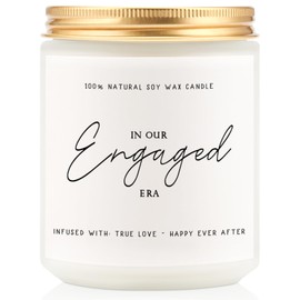 Engagement Gifts for Couples, Engagement Gifts, Gifts for Newly Engaged Couples, Engaged Gifts, 7oz Soy Wax Lavender Scented Engaged Candle, in Our Engaged Era Candle