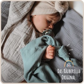Räuberella Burp Cloths Set of 4 I 60 x 60 cm I Muslin Cloths Baby Made of 100% Organic Cotton I Charming Burp Cloth Baby Set I Washable & Absorbent Muslin Cloths for Girls and Boys