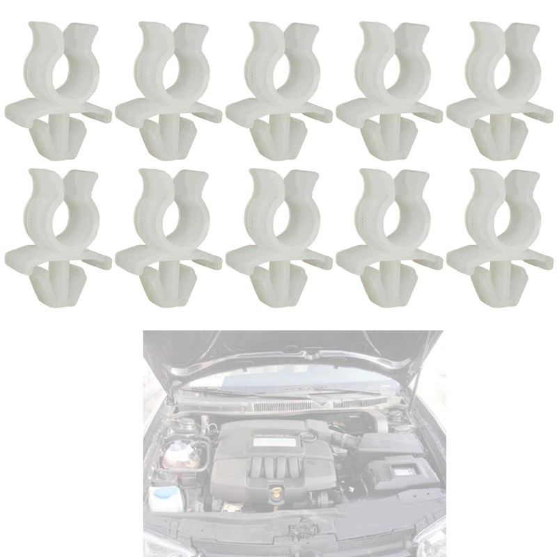 WATERBELINE 10 Piece Bonnet Support Rods Clip Clamp D40 ABS