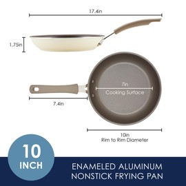 Rachael Ray Cook + Create Nonstick Frying Pan/Skillet, 10 Inch - Almond