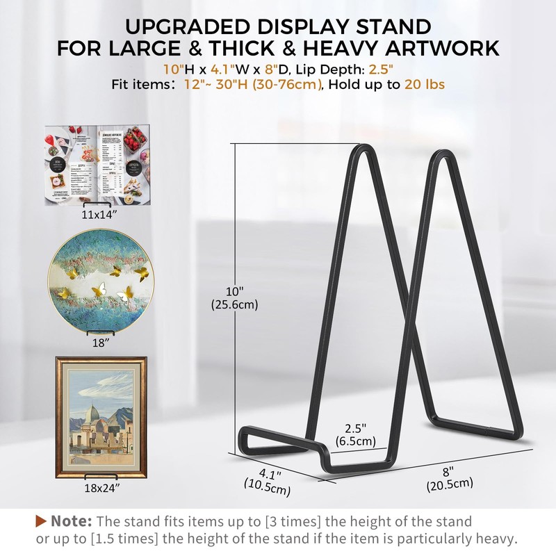 Large Plate Holder Display Stand - 10 inch Tall Plate