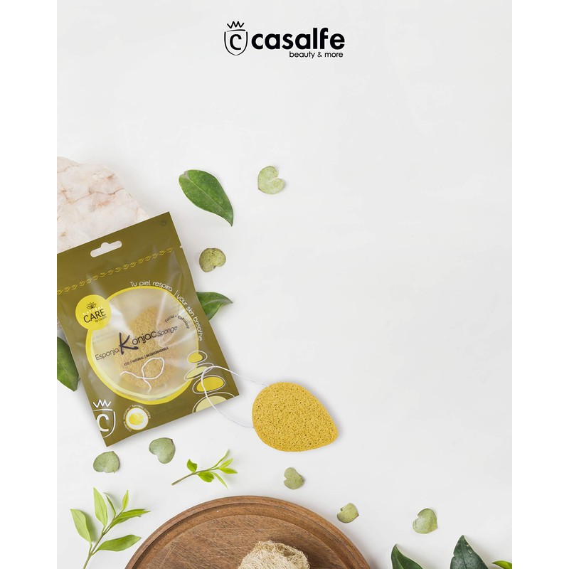 Casalfe Konjac Natural Face Sponge 100% Biodegradable Gentle Exfoliating Contains