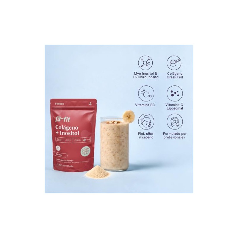 B-FIT Colágeno + Myo D-Chiro Inositol 40:1 en Polvo Suplemento