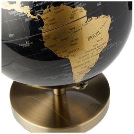 SC Gifts Lesser & Pavey Black and Gold Rotating World Globe 19cm,Gold & Black