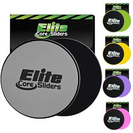 Elite Sportz Core Sliders For Working Out | Dual Sided Home Core Workout Equipment For Carpet & Hardwood Floors | Gliders for Exercising - Travel Workout Equipment For Athlete - Fitness Sliders