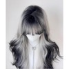 TTYAO REII Gray Black Gradient Wig Women Long Wavy Wig