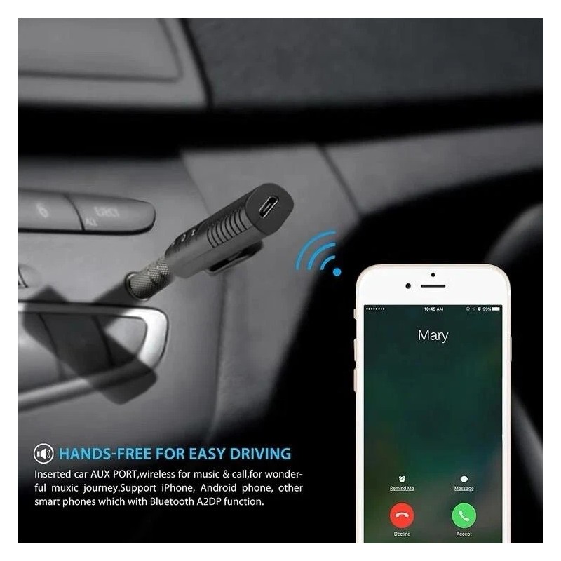 Unbranded 3.5mm wireless Receiver Handsfree Adapter bluetooth 5.0 receiver for
