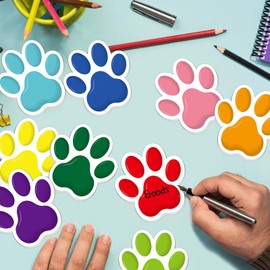 600Pcs Paw Print Note Pads, Colorful Paw Shaped Sticky Notes Kawaii Fun Animal Sticky Notes Pads Dog Party Pocket Notepads Cartoon Memo Pads for Dog Lovers School Home Office Supplies