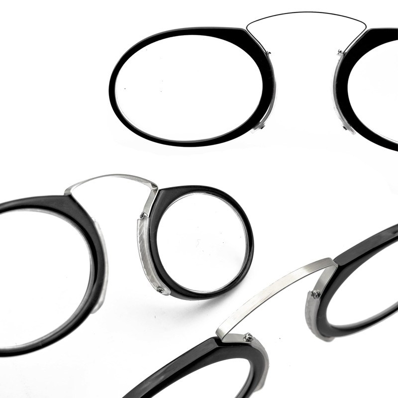 DBEFTLI Armless Thin Reading Glasses - Clip on Nose Readers