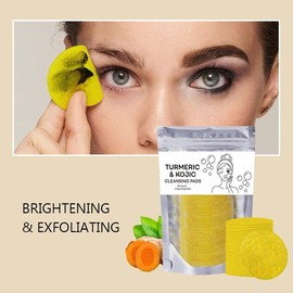 BISUTANG Turmeric Cleansing Exfoliating Pads FacialCleansing Skincare Pack Gentle - Specification: 1PCS