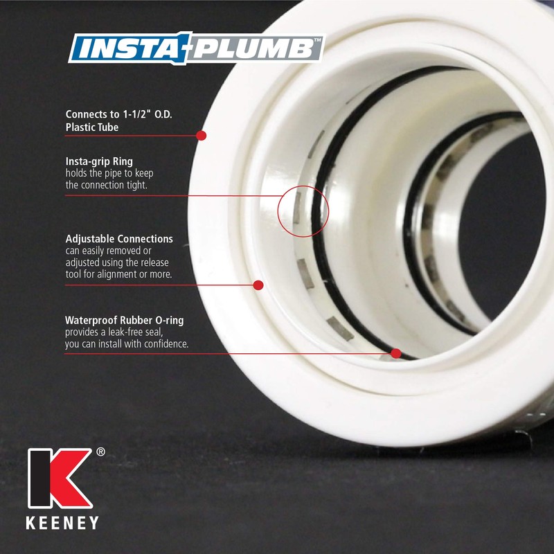 KEENEY 125-16QLK Push Fit Double Bowl Sink 16-in End Outlet