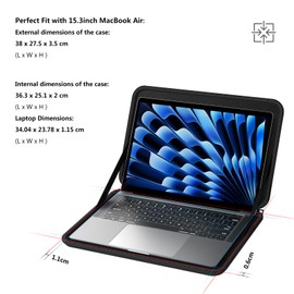 Smatree 15 inch Hard Sleeve Case for 15.3 inch MacBook Air 2025 M4/2024 M3/2023 M2, 15.6 inch HP EliteBook 650/655, ProBook 450/455, ZBook Power G9/G10, Pavilion 15, 15.6 inch Dell Inspiron 15