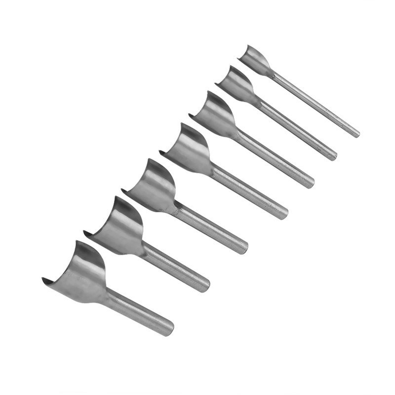 7pcs Set DIY Leather Carft Half -Round Punch Belt End