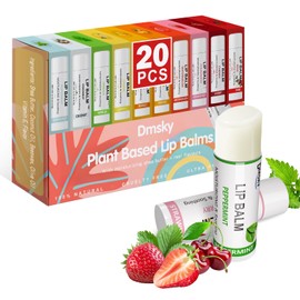 Dmsky Dmsky Lip Balm Bulk,Fruit Lip Balm, Hydrating Lip Balm for Men Women Kids, 0.15 Oz, 20 count (Pack of 1)
