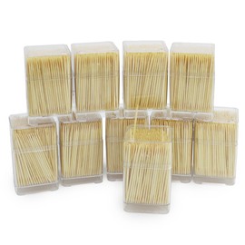 com-four® 4500 x Wooden Toothpicks - Toothpicks for Daily Use - Toothpicks in Square Dispenser Box - Wooden Toothpicks - 2.5" (4500 Pieces - Set5)