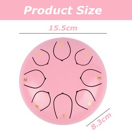 TOMVAES 8 Note Steel Tongue Drum with Durable Material, Handpan Drum Percussion Instrument, Steel Tongue Drum Kit, Perfect for Musical Therapy and Stress Relief Gift (Pink)