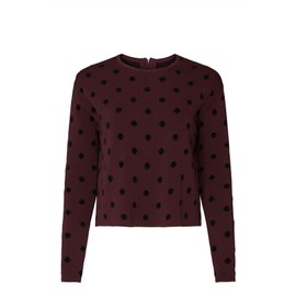 Thakoon Collective Rent the Runway Pre-Loved Polka Dot Pullover, Burgundy, X-Small