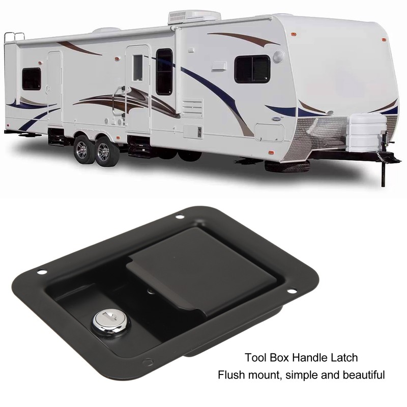 Tool Box Handle Latch with 2 Keys Flush Mount Steel