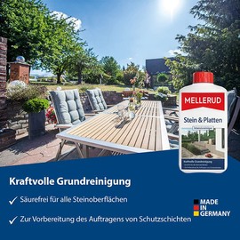 MELLERUD Stein & Platten Intensivreiniger | 1 x 1 l | Effizientes Reinigungsmittel | f√ºr alle Natur- und Kunststeinarten | Marmor, Sand- und Kalkstein uvm. | s√§urefrei | Gegen Schmutz