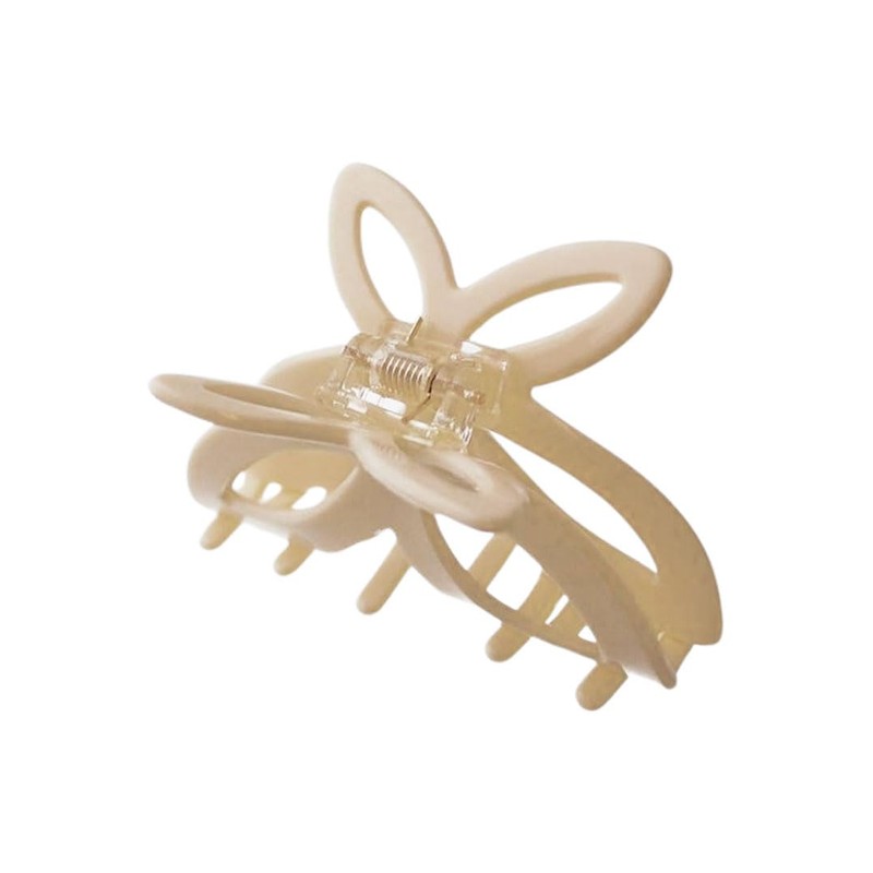 Vingtaine H7826-WH- Hair Claw Flower, Hollow Out, Simple, Hair Clip,