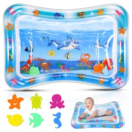 Water Mat, Water Play Mat Baby, Ocean of Discovery Inflatable Tummy Time Mat, Baby Mat, Activity Inflatable Sides, Water Play Mat, Water Toy for Newborns Babies, 3, 6, 9 Months