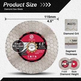 FOCSTOL Diamond Tile Saw Blade 4.5''(115mm) and Dry Diamond Drill Bit Set 10pcs