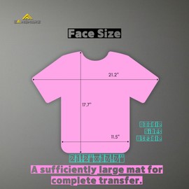Sanshare Heat Press mat with T-Shirt Shape Double Sides workable for Iron-on Heat Transfer or Craft Iron etc (Pink)