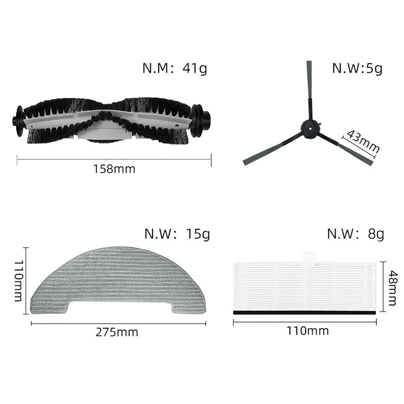 HMHAMA Replacement Parts Accessories Kit Compatible with Vactidy Nimble T8/T7
