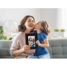 PETCEE Leather 4x6 Picture Frames with Texture - Black Tabletop Display Photo Frame for Wedding Home Decoration Christmas Thanksgiving Birthday Valentines' Day Gift