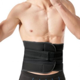 High-Elasticity Wide Lumbar Support Compression Band Brace Black XL