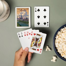 Lantern Press Austin, Texas, Lithograph, City Series (52 Playing Cards, Poker Size Card Deck with Jokers)