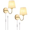 LASENCHOO Plug in Wall Sconces Set of Two, Modern Wall