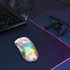 Lancoon Kabellose Gaming Maus Transparente Mechanische Maus mit 2.4G Optischem